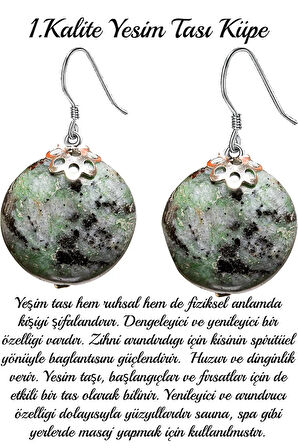 Sertifikalı 1.kalite Yeşim Taşı Doğal Taş Küpe (MEKSİKA)