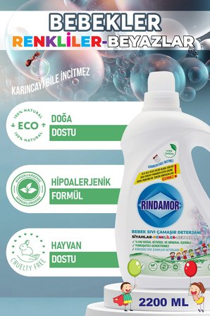  Doğal Bi̇Tki̇Sel Kokusuz Bebek Sivi Çamaşir Deterjani Seti̇-Kendi̇Nden Yumuşaticili