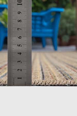 Rio Serisi 7885A Modern Sisal Dokuma Renkli Çizgili Halı - İskandinav Tarz Hasır Kilim - Antialerjik Leke Tutmaz