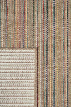 Rio Serisi 7885A Modern Sisal Dokuma Renkli Çizgili Halı - İskandinav Tarz Hasır Kilim - Antialerjik Leke Tutmaz