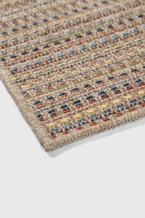 Rio Serisi 7911A Modern Sisal Dokuma Renkli Çizgili Halı - İskandinav Tarz Hasır Kilim - Antialerjik Leke Tutmaz