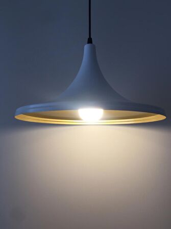 RİOLİGHT BEYAZ İÇİ SARI METAL SARKIT ÇAP: 36 CM