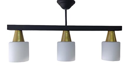 RİOLİGHT MODERN SİYAH SIRALI ÜÇLÜ OPAL CAMLI SARKIT UZUNLUK:60CM