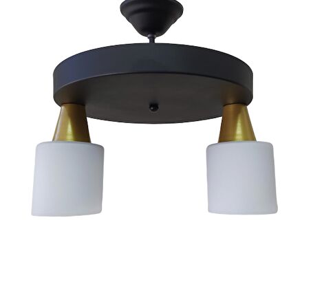 RİOLİGHT MODERN SİYAH İKİLİ OPAL CAMLI SARKIT ÇAP:30 CM