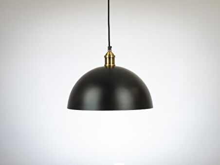 RİOLİGHT RETRO SİYAH İÇİ BEYAZ TEKLİ METAL SARKIT AVİZE ÇAP: 30CM