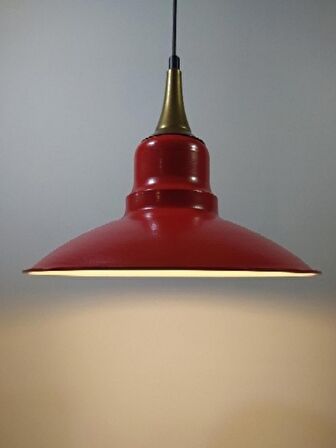 RİOLİGHT RETRO KIRMIZI TEKLİ METAL SARKIT AVİZE ÇAP: 30CM