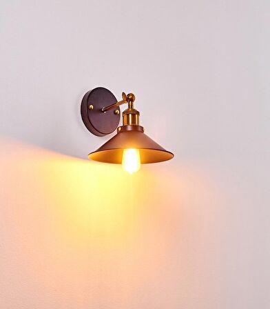 RİOLİGHT RETRO TEKLİ METAL SARKIT DUVAR APLİK ŞAPKA ÇAPI: 22CM