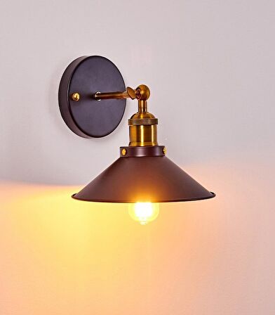 RİOLİGHT RETRO TEKLİ METAL SARKIT DUVAR APLİK ŞAPKA ÇAPI: 22CM