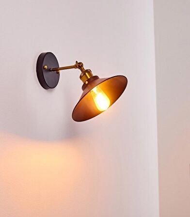 RİOLİGHT RETRO TEKLİ METAL SARKIT DUVAR APLİK ŞAPKA ÇAPI: 22CM