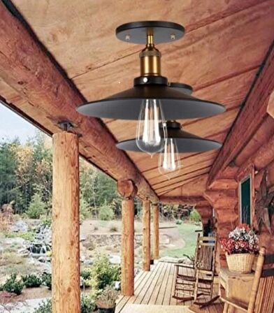 RİOLİGHT RETRO METAL PLOFONYER AVİZE ŞAPKA ÇAPI: 28CM  NOT: 1 ADET FİYATIDIR.