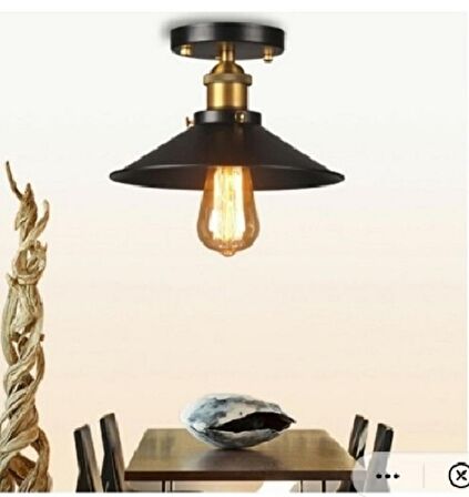 RİOLİGHT RETRO TEKLİ  MNETAL TAVAN AVİZESİ ŞAPKA ÇAPI: 22CM