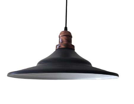 RİOLİGHT RETRO METAL SARKIT AVİZE SİYAH İÇİ BEYAZ MAT BAKIR ASKI ÇAP:38CM