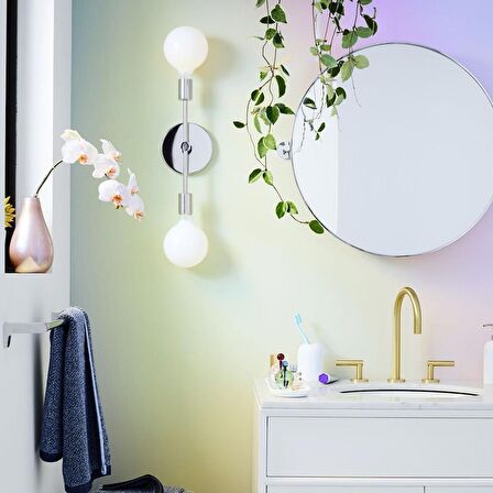 RİOLİGHT RETRO İKİLİ KROM METAL DUVAR APLİK