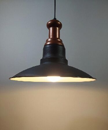 RİOLİGHT RETRO BAKIR ASKILI TEKLİ METAL SARKIT AVİZE ŞAPKA ÇAPI: 30CM