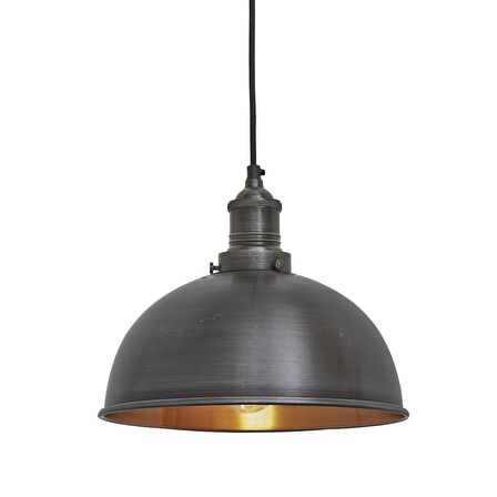 RİOLİGHT RETRO SİYAH İÇİ GOLD  TEKLİ METAL SARKIT AVİZE ŞAPKA ÇAPI:30CM