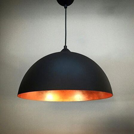RİOLİGHT RETRO SİYAH TEKLİ METAL SARKIT AVİZE ŞAPKA ÇAPI: 30CM