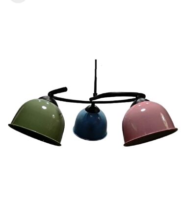 RİOLİGHT MODERN ÜÇLÜ RENKLİ BAŞLIK METAL SARKIT AVİZE