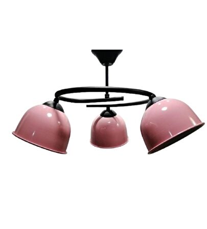 RİOLİGHT MODERN ÜÇLÜ PEMBE BAŞLIK GENÇ,ÇOCUK,YATAK ODASI METAL SARKIT AVİZE 