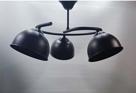 RİOLİGHT MODERN ÜÇLÜ SİYAH METAL SARKIT AVİZE