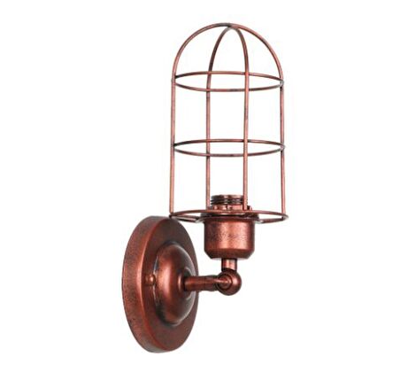 RİOLİGHT RETRO BAKIR ESKİTME MAFSALLI KAFES METAL DUVAR APLİK