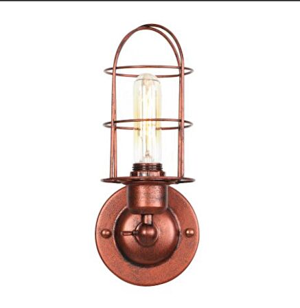 RİOLİGHT RETRO BAKIR ESKİTME MAFSALLI KAFES METAL DUVAR APLİK