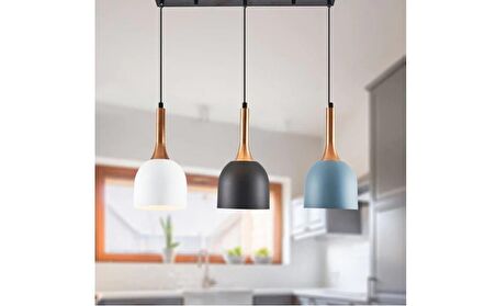 RİOLİGHT RETRO RUSTİK 3XE27 DUYLU METAL MASA ÜSTÜ SARKIT AVİZE TABAN UZUNLUĞU:60CM