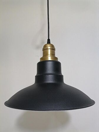 RİOLİGHT RETRO,RUSTİK,MODERN ESKİTME DUYLU SİYAH İÇİ BEYAZ MUTFAK,CAFE METAL SARKIT AVİZE ÇAP:30CM