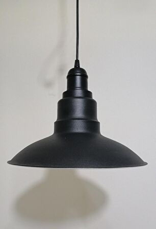 RİOLİGHT RETRO,RUSTİK,MODERN SİYAH İÇİ BEYAZ MUTFAK,CAFE İÇİN TEKLİ METAL SARKIT AVİZE ÇAP:30CM