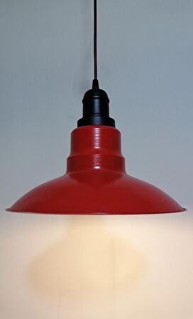 RİOLİGHT 1RETRO,RUSTİK,MODERN KIRMIZI İÇİ BEYAZ MUTAFA,ODA,CAFE İÇİN METAL SARKIT AVİZE ÇAP:30CM
