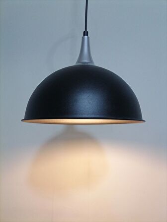 RİOLİGHT RETRO,RUSTİK,MODERN GÜMÜŞ AKSESUARLI MUTFAK,ODA,CAFE İÇİN TEKLİ METAL SARKIT ÇAP:30CM