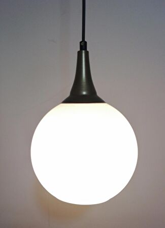 RİOLİGHT RETRO,RUSTİK ODA,KOLİDOR, CAFE İÇİN ESKİTME AKSESUARLI OPAL CAM TEKLİ SARKIT AVİZE ÇAP:20CM