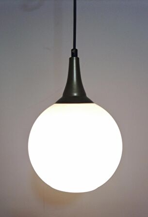 RİOLİGHT RETRO,RUSTİK ODA,KOLİDOR, CAFE İÇİN ESKİTME AKSESUARLI OPAL CAM TEKLİ SARKIT AVİZE ÇAP:20CM