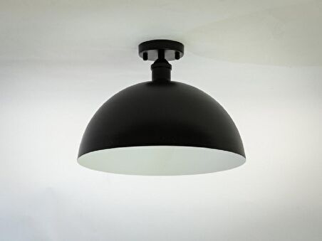 RİOLİGHT RETRO,RUSTİK,VİNTAGE ODA,MUTFAK,SALON,CAFELER İÇİN SİYAH METAL PLOFONYER AVİZE ÇAP:30CM