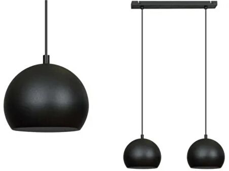 RİOLİGHT RETRO,RUSTİK,VİNTAGE MASA ÜSTÜ 2XE27 METAL SARKIT AVİZE TABAN UZUNLUĞU:30CM GLOP ÇAPI:10CM