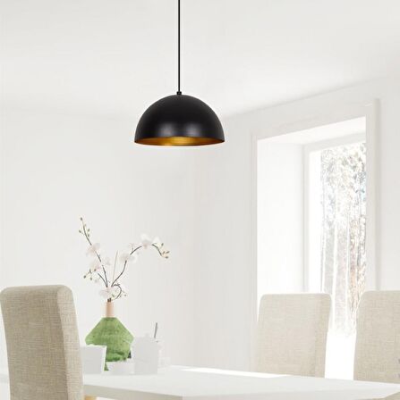 RİOLİGHT RETRO,RUSTİK,MODERN SİYAH ODA,MUTFAK,CAFELER İÇİN TEKLİ METAL SARKIT AVİZE ÇAP:30CM