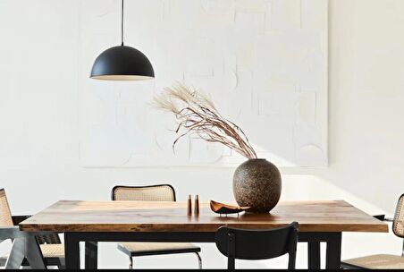 RİOLİGHT RETRO,RUSTİK1,MODERN SİYAH ODA,MUTFAK,CAFELER İÇİN TEKLİ METAL SARKIT AVİZE ÇAP:30CM