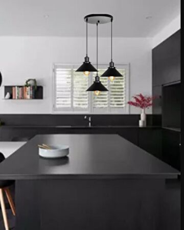 RİOLİGHT RETRO1 ÜÇLÜ METAL SARKIT AVİZE TABAN ÇAPI: 30CM