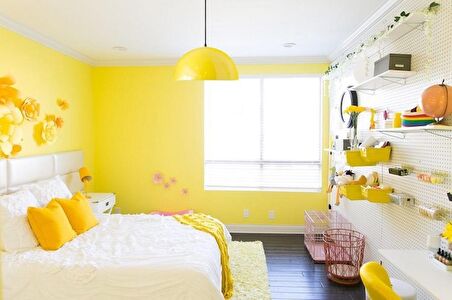 RİOLİGHT MODERN SARI İÇİ BEYAZ 1 YATAK ODASI İÇİN TEKLİ METAL SARKIT AVİZE ÇAP:30CM