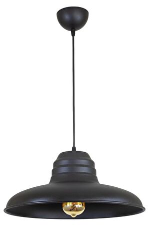 RİOLİGHT RETRO 11,RUSTİK,MODERN SİYAH MUTFAK,ODALAR,CAFELER İÇİN TEKLİ METAL SARKIT AVİZE ÇAP:33CM