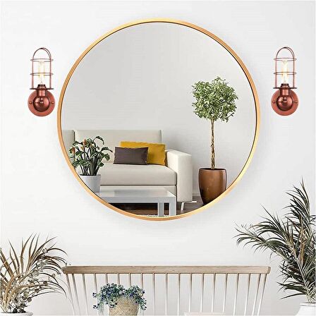 RİOLİGHT RETRO VİNTAGE BAKIR PATİNE KAFES  METAL DUVAR APLİK NOT:1 ADET FİYATIDIR. 