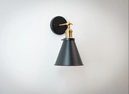 RİOLİGHT RETRO1,VİNTAGE,RUSTİK ESKİTME MAFSAL,TİJ SİYAH BAŞLIK 1XE27 DUYLU TEKLİ METAL DUVAR APLİK