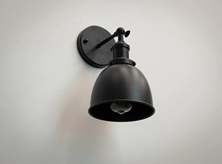 RİOLİGHT RETRO 1,RUSTİK,VİNTAGE SİYAH MAFSALLI HAREKETLİ BAŞLIK 1XE27 DUYLU METAL DUVAR APLİK