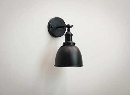 RİOLİGHT RETRO 1,RUSTİK,VİNTAGE SİYAH MAFSALLI HAREKETLİ BAŞLIK 1XE27 DUYLU METAL DUVAR APLİK
