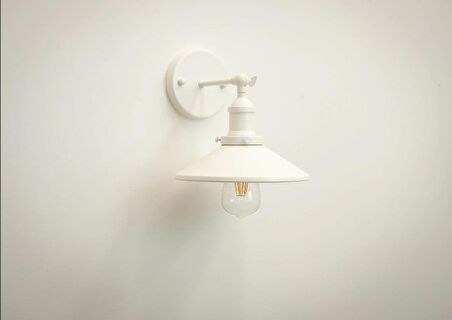 RİOLİGHT RETRO,RUSTİK 1,VİNTAGE BEYAZ 1XE27 DUYLU METAL DUVAR APLİK ŞAPKA ÇAPI:23CM