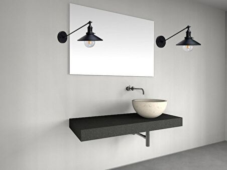 RİOLİGHT RETRO,RUSTİK,VİNTAGE SİYAH 1XE27 METAL DUVAR APLİK ŞAPKA ÇAPI:23CM NOT:1ADET FİYATIDIR