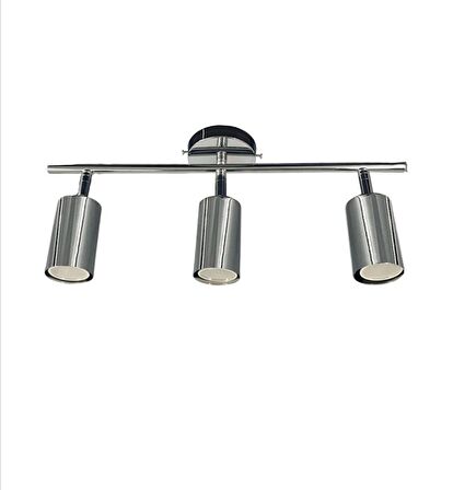 RİOLİGHT LED 1 SPOT,LED AVİZE KROM GÖVDE 3XGU10 DUYLU 5W 2700K 360 DERECE HAREKETLİ BAŞLIK SPOT