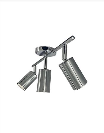 RİOLİGHT LED 1 SPOT,LED AVİZE KROM GÖVDE 3XGU10 DUYLU 5W 2700K 360 DERECE HAREKETLİ BAŞLIK SPOT