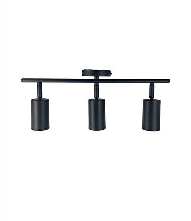 RİOLİGHT LED SPOT,LED AVİZE SİYAH GÖVDE 3XGU10 DUYLU 5W 2700K 360 DERECE HAREKETLİ BAŞLIK SPOT
