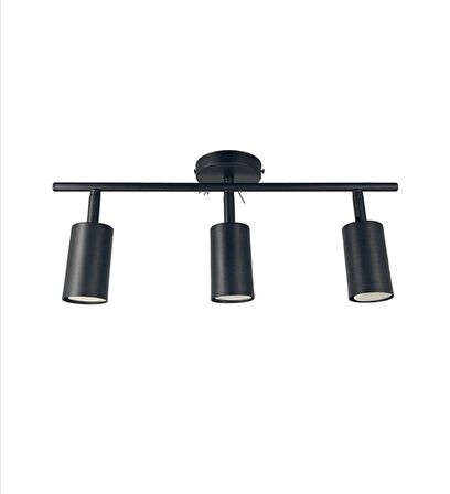 RİOLİGHT LED 1 SPOT,LED AVİZE SİYAH GÖVDE 3XGU10 DUYLU 5W 2700K 360 DERECE HAREKETLİ BAŞLIK SPOT