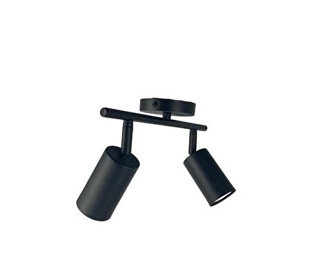 RİOLİGHT LED 1 SPOT,LED AVİZE SİYAH GÖVDE 2XGU10 DUYLU 5W 2700K 360 DERECE HAREKETLİ BAŞLIK SPOT